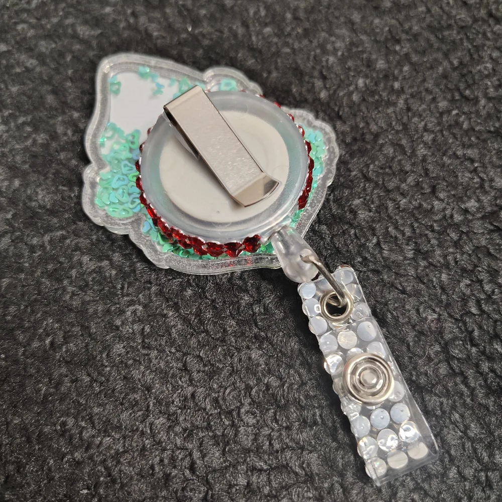 Grinch Christmas Retractable Badge Reel  Cute Nurse Id Holder Teacher Work Id